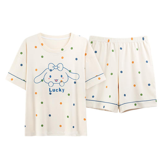 夏季睡衣女带胸垫短袖短裤家居服套装学生卡通凉爽免穿内衣可外穿2025 新款夏季睡衣 商品图4