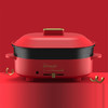 都市太太樱缇美涮烤锅电火锅家用多功能料理锅电烤炉火锅蒸煮炒煎涮烤一体电煮锅_红色 商品缩略图0