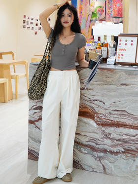 哈瓦塔新款全棉阔版带兜工装裤 H351123