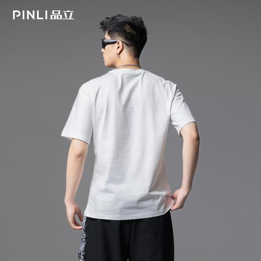 PINLI品立2025夏季新款潮牌短袖T恤字母印花纯棉休闲百搭男体恤衫 BG252111026 商品图3