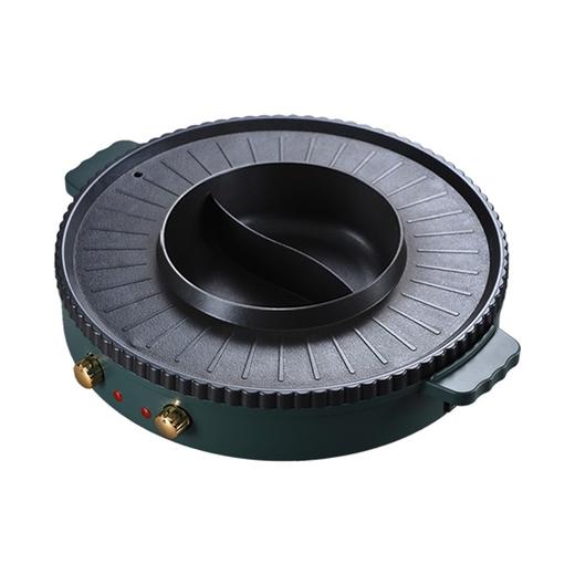 都市太太大本营烤涮多功能一体锅插电圆形烤涮多功能一体圆锅锅可分离煎刷宿舍电烧烤烤肉_绿色 商品图5