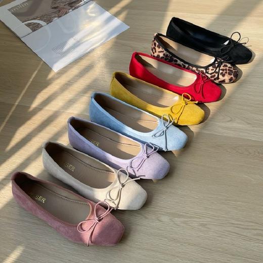 【预售3天内发】【时髦百搭，优雅自在】女春夏季新款凯撒KAISER法式复古方头芭蕾舞蹈鞋绒面单鞋一脚蹬瓢鞋100% 商品图8