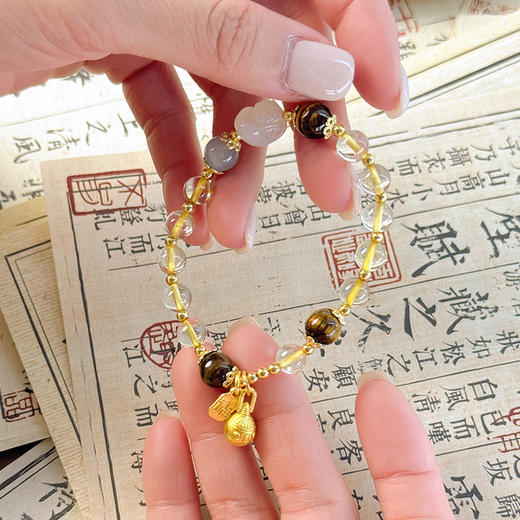 BAOFANDI宝梵迪2025新款春季新品霸王水晶手串 天然黄晶手链情侣款百搭暴富转yun手串BF 商品图2