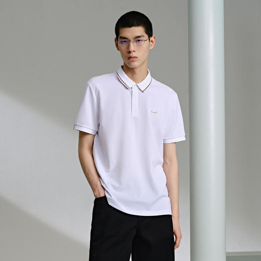 GXG男装 撞色线条polo衫男士 24年夏季热卖翻领T恤G24X242027 商品图2