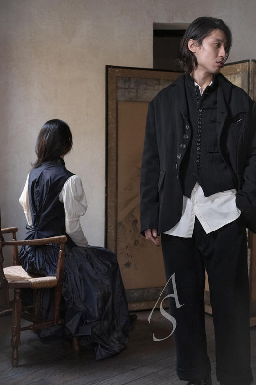 Paul Harnden 男士奶油色尖领缎棉衬衫 商品图3