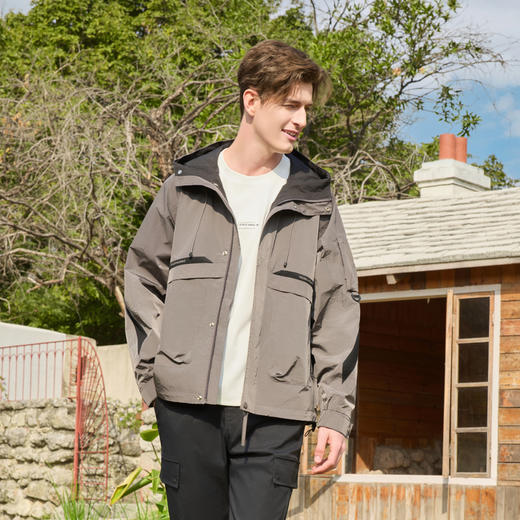 半身缘男装 春季户外防水防风轻便工装冲锋衣外套251112P01312078 商品图3