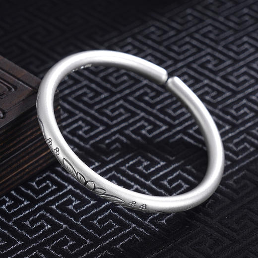 子佩集S999银【荷情莲意】手工纯银手镯原创设计【55023214】2503 商品图3