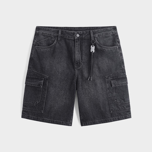 GXG男装 口袋工装牛仔裤宽松直筒短裤 24年夏G24X252006 商品图4