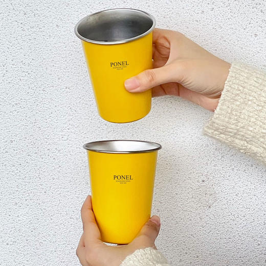 【超值2件装】PONEL闪电黄304不锈钢直饮杯 350ml*2个 商品图2