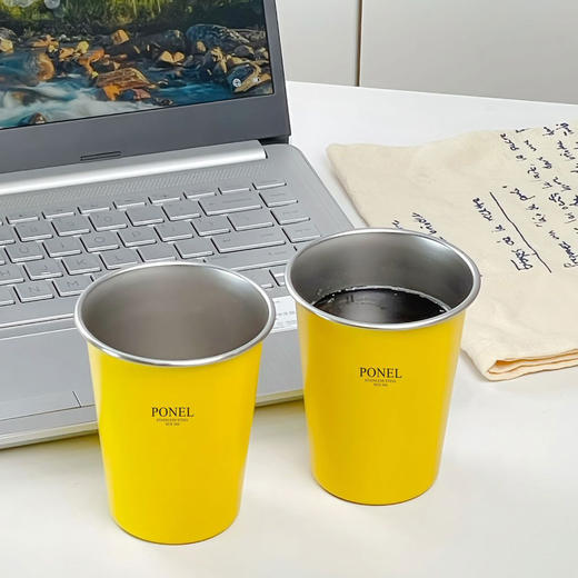 【超值2件装】PONEL闪电黄304不锈钢直饮杯 350ml*2个 商品图4