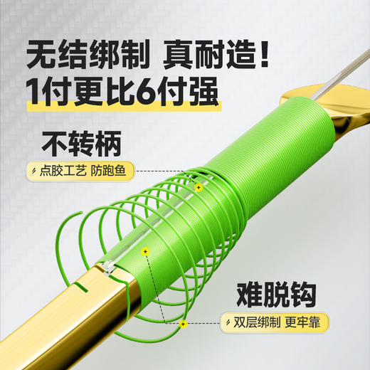 汉鼎无结子线双钩金袖有刺无刺6付成品双钩绑好防缠绕袖钩鲫鱼钩 商品图2