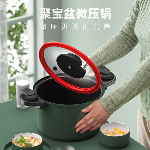 都市太太（DStt）都市太太DStt聚宝盆多功能微压锅汤锅闷煮大容量燃气灶电磁炉通用_绿色 商品图0