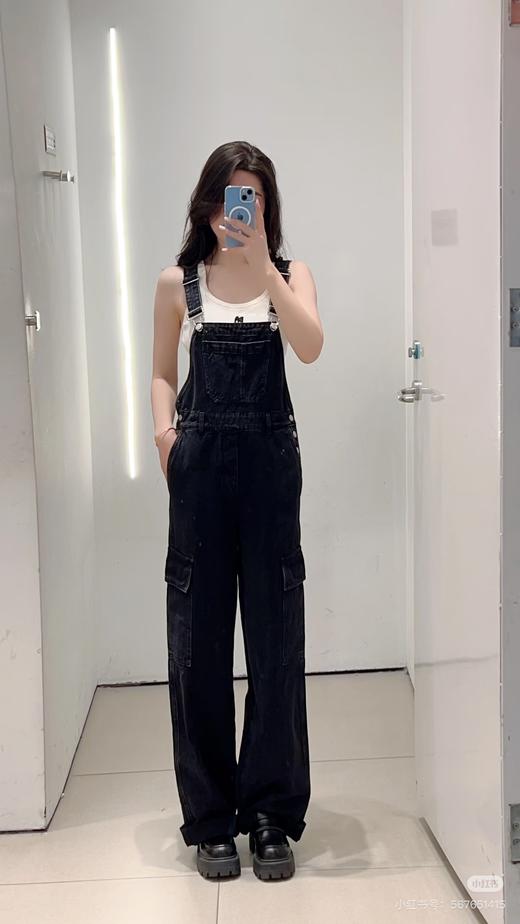 323-4  减龄时髦 moco重工重磅 工装风 背带牛仔裤 俺穿L 商品图4