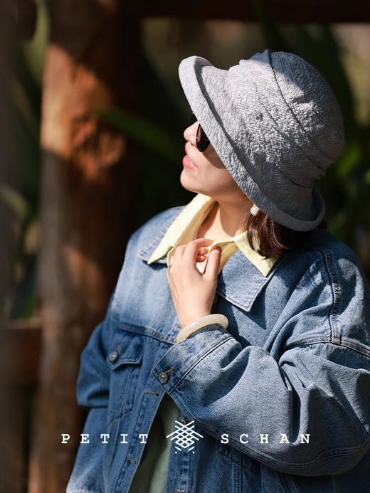 PETIT SCHAN小闪 #081 paper sailboat 纸帆船 棉混纺轻薄透气可折叠渔夫帽大檐显脸小度假遮阳帽子 商品图7