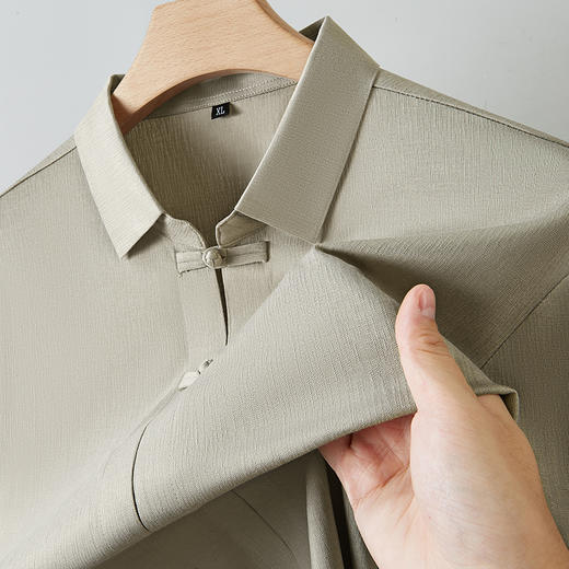 【DDP】大依优型大码短袖衬衫套头半袖衬衣加肥加大中国风夏装时尚休闲大码上衣男士 商品图5