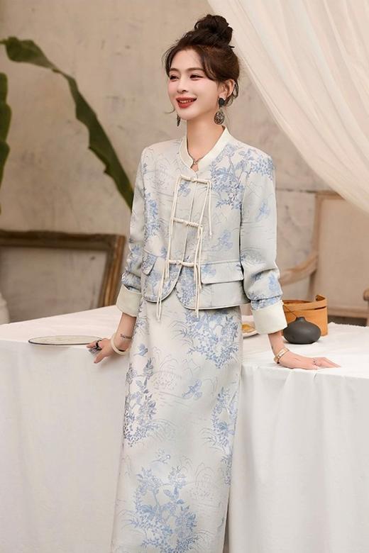 ANSUABEL 新中式国风提花外套半裙套装 20034 商品图2