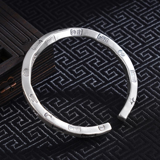 子佩集S999银【福花如意】手工纯银手镯原创设计【55045238】2503 商品图1