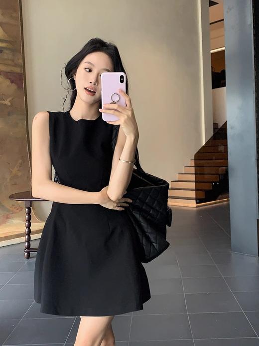夏季新款【小个子甜美短裙】收腰显瘦 设计感纯色无袖背心气质连衣裙  商品图6