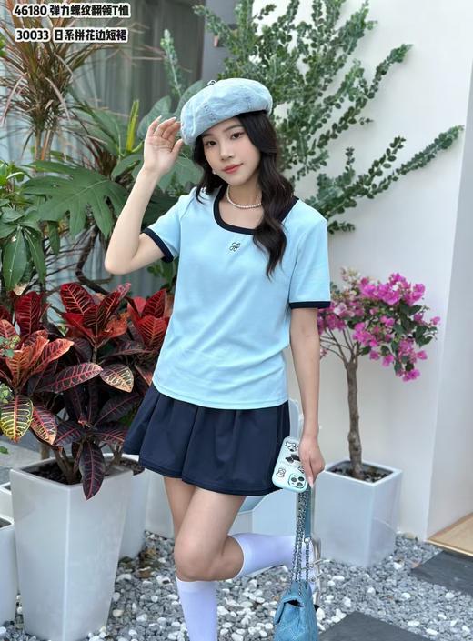 T46180#法式撞色方领T恤 商品图3