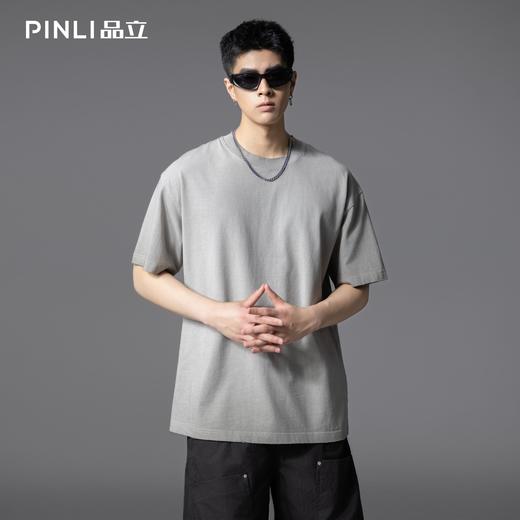 PINLI品立2025夏季新款男士宽松渐变圆领短袖T恤上衣GD252111315 商品图4