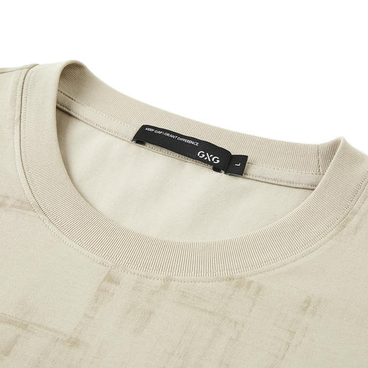 GXG男装  夏季字母绣花简约休闲宽松圆领短袖t恤男 商品图3