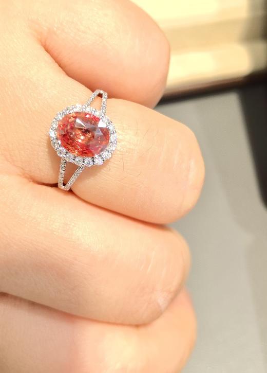 1.83ct刻面帕帕拉恰蓝宝石戒指 商品图3