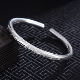 子佩集S999银【菡萏初妆】手工纯银手镯原创设计【55023114】2503