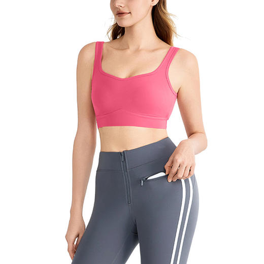 【限时秒】YOGACODE【火树银花系列】莱卡裸感运动内衣女固定杯外穿出街健身文胸DWB115427 商品图4