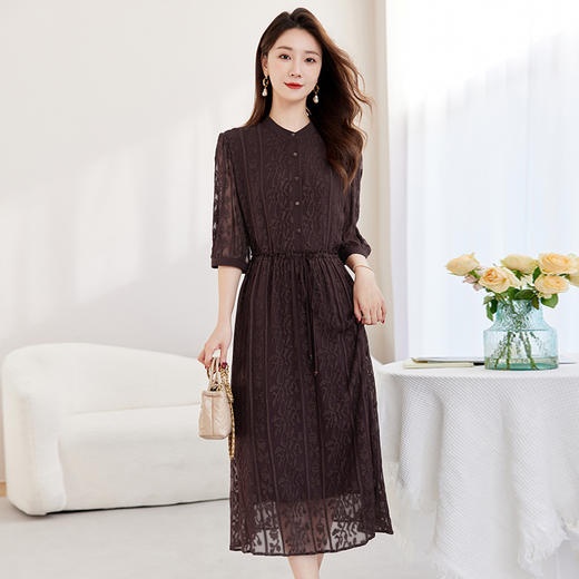 QS-82588962青霭丝吟 2025夏款非遗国风100%桑蚕丝A字裙真丝绣花连衣裙女8962 商品图2