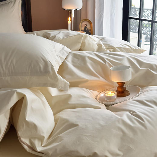 自然简约素色四件套---本白  【被套：200*230cm   床单：230*250cm床单+枕套一对】 商品图1