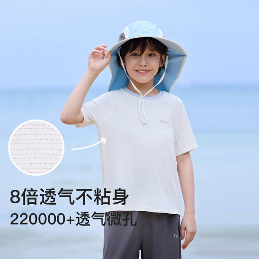 【明星同款】ubras旗下likeuu男女童凉感吸湿速干短袖透气半袖运动圆领T恤夏季 商品图1