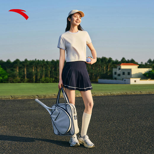 【M/L/XL/2XL断码】安踏冰丝T丨短款休闲正肩短袖女夏季学院风网球圆领t恤162527174 商品图2