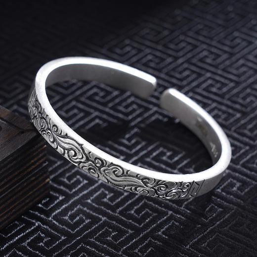 子佩集S999银【祥云万里】手工纯银手镯原创设计【55082251】2503 商品图3