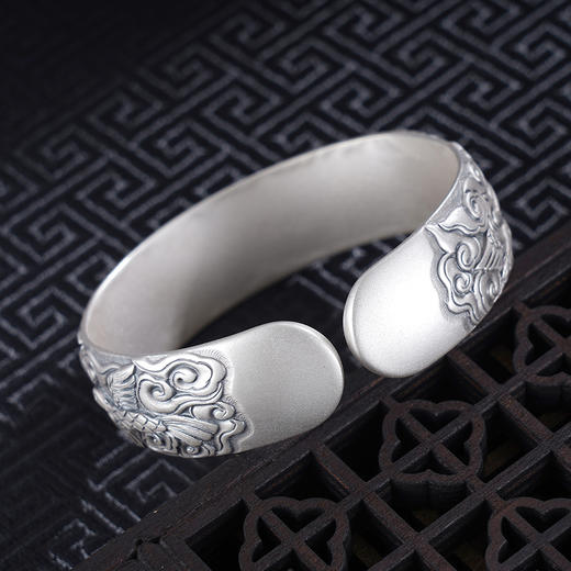 子佩集S999银【凤鸣牡丹】手工纯银手镯原创设计【55091247】2503 商品图3