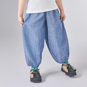 笛莎Deesha 童装女童裤子2025夏新款女童宽松舒适防蚊萝卜裤