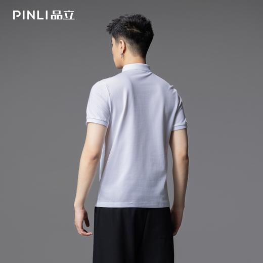 PINLI品立2025夏季新款男士短袖POLO衫植绒印花修身休闲百搭上衣BG252112027 商品图3