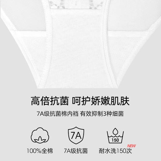 3条98元好奇蜜斯蕾丝性感三角内裤女舒适抗菌纯棉裆25夏纯欲透气  阿黛 商品图1