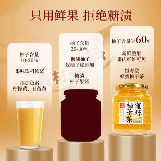 【女神节】恒寿堂 蜜炼60%柚子茶（送勺子） 500g/500g*2 商品图8