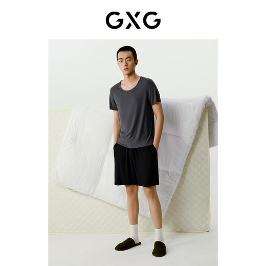 GXG男装 男士睡衣T恤无痕短袖家居服运动打底衫2024春夏热卖 商品图1