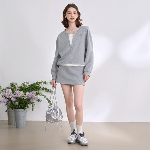 活力优雅运动休闲风套装女假两件上衣搭裤裙两件套V0050109 商品图1