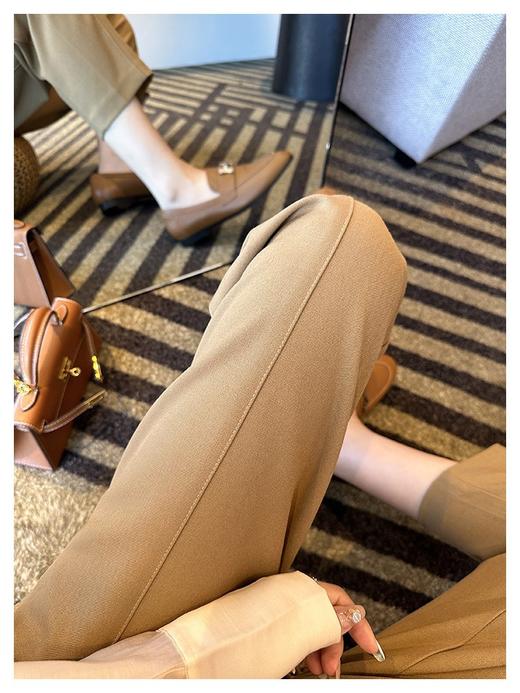 上千品质！2025新款斜纹醋酸高腰弹力新款休闲裤！宽松九分西裤！ 商品图6