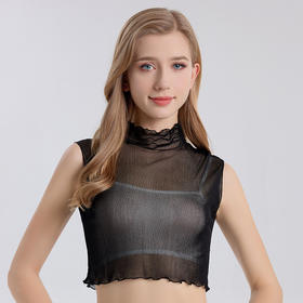 丁摩真丝假领子百搭女高领薄款打底衫小背心桑蚕丝假领AL24063