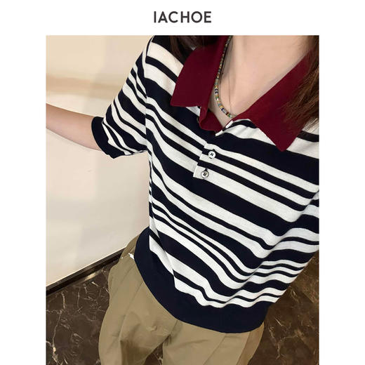 棉仓3621505013-IACHOE条纹POLO衫 商品图4