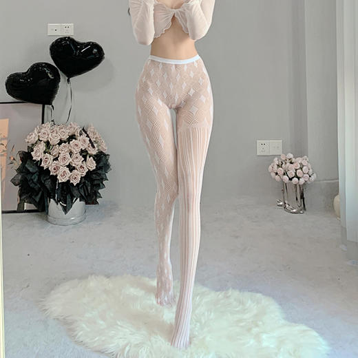 【一撕即爽】性感镂空渔网袜 情趣一体袜长筒过膝 黑丝诱惑装可撕激情内衣女A83 商品图2