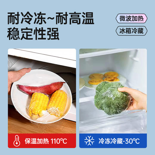 粮票|PE滑刀保鲜膜  耐冷耐热 不起雾 持久锁鲜 吸盘吸附 250m*30cm/盒 商品图2