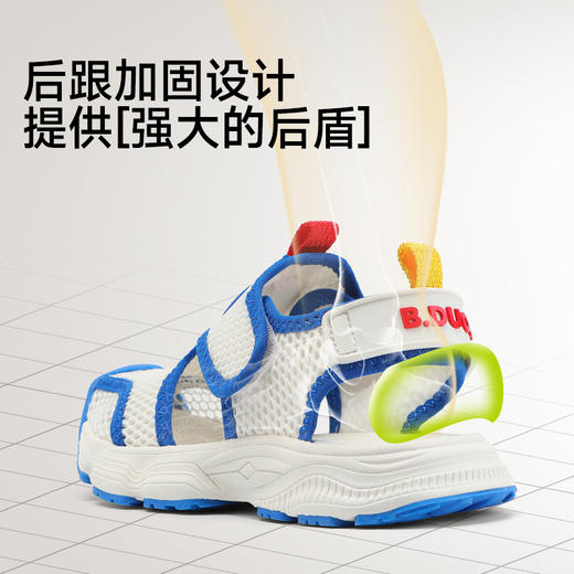 B.Duck小黄鸭童鞋男童凉鞋夏季透气网面运动鞋儿童沙滩鞋24-30 B2686851 商品图4