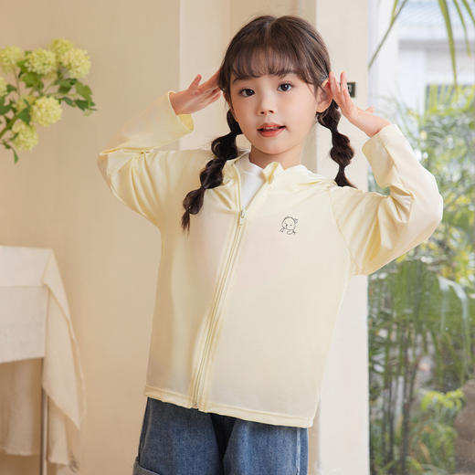 积分兑换【UPF50+儿童冰丝防晒衣】1件顶6件轻量化出行，透气小网眼，释放闷热感，舒适袖口松紧不勒，连帽防晒服冰凉开衫儿童防晒外套女QQ#异业福利 商品图6