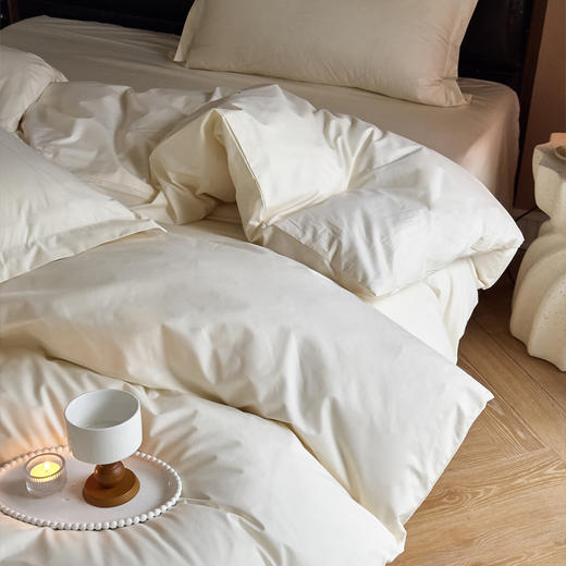 自然简约素色四件套---本白  【被套：200*230cm   床单：230*250cm床单+枕套一对】 商品图0