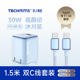 【苹果线下门店在售】TECHNITIS匠人精密30W充电套装 Type-C口  IPhone15/16适用