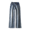 高级感浅色阔腿牛仔裤！女款2025春季新款高腰宽松垂感拖地直筒长裤子！ 商品缩略图4